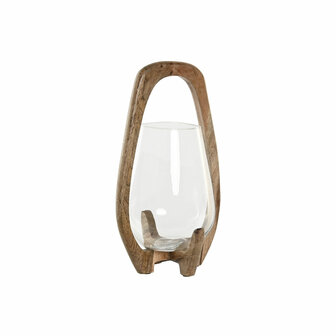 Kaarshouder Home ESPRIT Natuurlijk Kristal Mangohout 18 x 18 x 33 cm 1