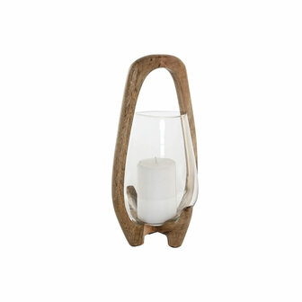 Kaarshouder Home ESPRIT Natuurlijk Kristal Mangohout 18 x 18 x 33 cm 4