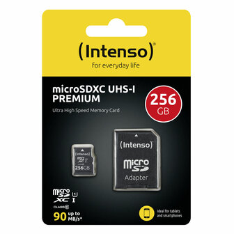 Micro SD kaart met adapter INTENSO 3423492 256 GB 6
