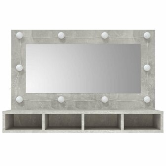 Spiegelkast met LED-verlichting 90x31,5x62 cm betongrijs 4