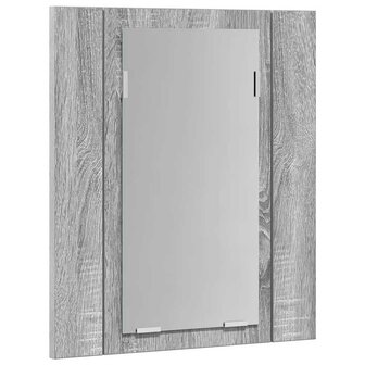 Badkamerspiegelkast LED 40x12x45 cm bewerkt hout grijs sonoma 7