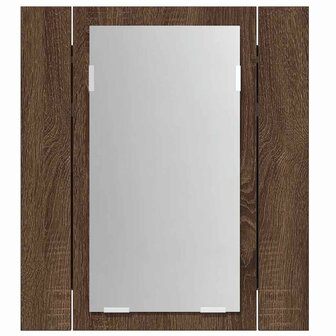Badkamerspiegelkast LED 40x12x45 cm bewerkt hout bruineiken 6