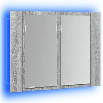 Spiegelkast LED 60x12x45 cm bewerkt hout grijs sonoma eiken 5