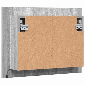 Spiegelkast LED 60x12x45 cm bewerkt hout grijs sonoma eiken 9