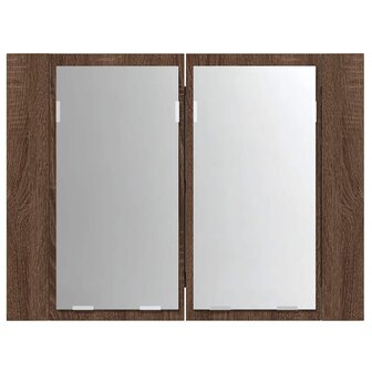 Spiegelkast LED 60x12x45 cm bewerkt hout bruin eikenkleur 7