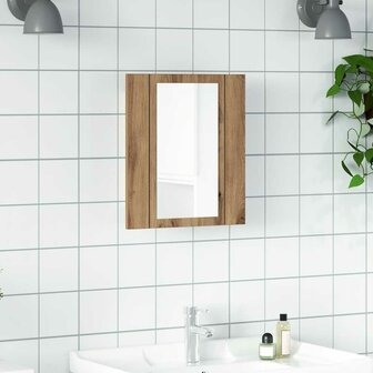 Badkamerspiegelkast LED 40x12x45 cm bewerkt hout artisan eiken 1