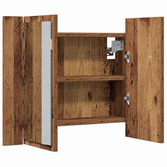 Spiegelkast LED 60x12x45 cm bewerkt hout oud houtkleurig 8