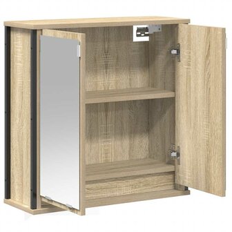 Badkamerwandkast met spiegel 60x21x60 cm sonoma eikenkleurig 4