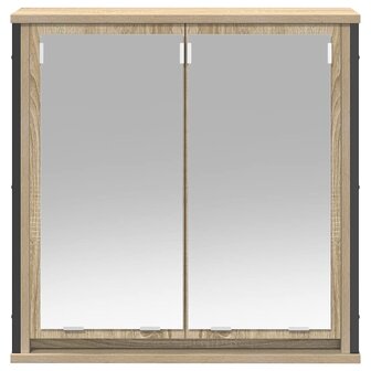 Badkamerwandkast met spiegel 60x21x60 cm sonoma eikenkleurig 5
