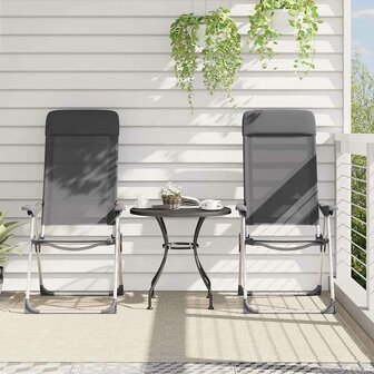 Campingstoelen 4 st inklapbaar aluminium grijs 3