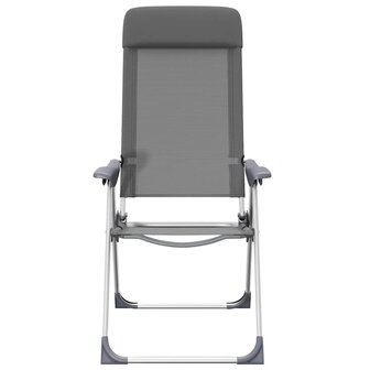 Campingstoelen 4 st inklapbaar aluminium grijs 5