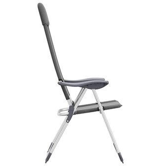 Campingstoelen 4 st inklapbaar aluminium grijs 6