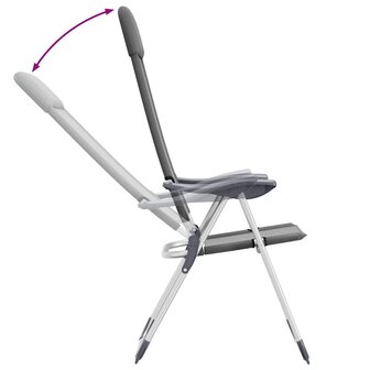 Campingstoelen 4 st inklapbaar aluminium grijs 9