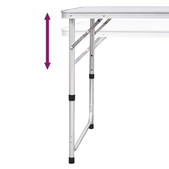 Campingtafel inklapbaar en verstelbaar 120x60 cm aluminium 5