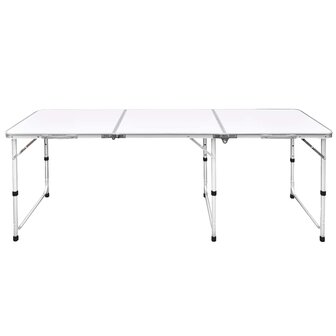Campingtafel inklapbaar en verstelbaar in hoogte aluminium 180 x 60 cm 2