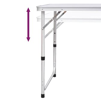Campingtafel in hoogte verstelbaar met 6 krukken 180x60 cm 7