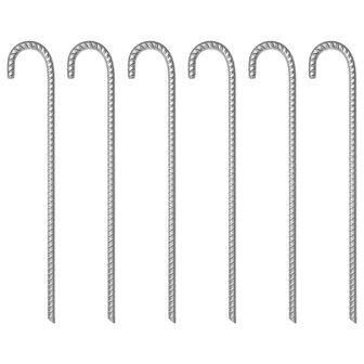 Tentharingen 6 st &Oslash;12 mm 41,5 cm gegalvaniseerd staal 1