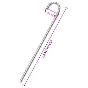 Tentharingen 6 st &Oslash;12 mm 41,5 cm gegalvaniseerd staal 5