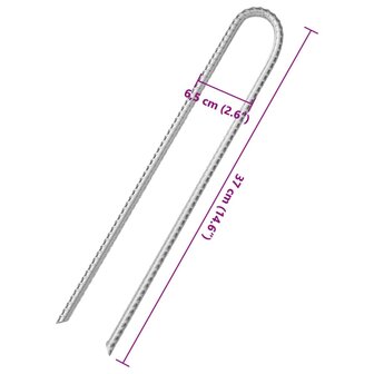 Tentharingen 6 st U-vormig &Oslash;10 mm 37 cm gegalvaniseerd staal 5