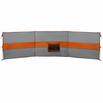 Windscherm camping waterdicht 490x123 cm grijs en oranje 6