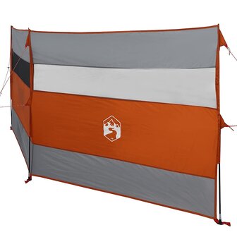 Windscherm camping waterdicht 340x130 cm grijs en oranje 5