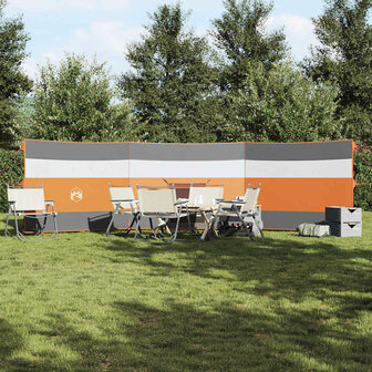 Windscherm camping waterdicht 508x130 cm grijs en oranje 3
