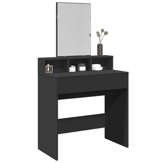 Kaptafel met spiegel 80x41x144,5 cm zwart 1