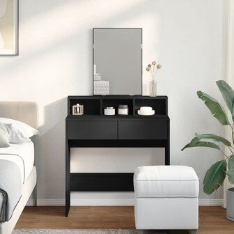 Kaptafel met spiegel 80x41x144,5 cm zwart 3