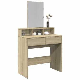 Kaptafel met spiegel 80x41x144,5 cm sonoma eikenkleurig 1