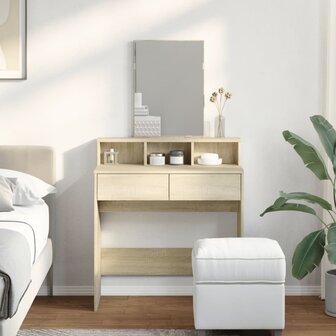 Kaptafel met spiegel 80x41x144,5 cm sonoma eikenkleurig 3