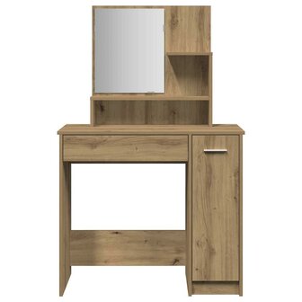 Kaptafel met spiegel 86,5x35x136 cm artisanaal eikenkleur 4