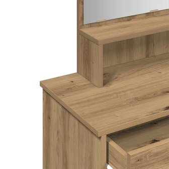 Kaptafel met spiegel 86,5x35x136 cm artisanaal eikenkleur 9