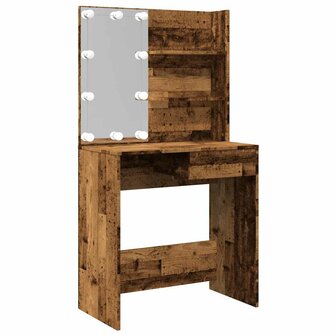 Kaptafel met LED-verlichting 74,5x40x141 cm oud houtkleurig 8