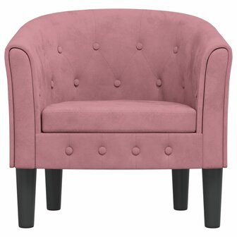 Kuipstoel fluweel roze 3