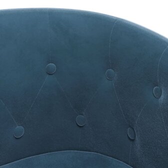 Kuipstoel met voetenbank fluweel donkerblauw 6