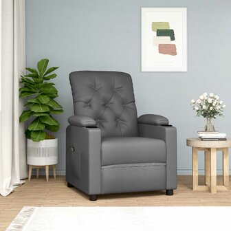 Sta-op-stoel kunstleer grijs 1
