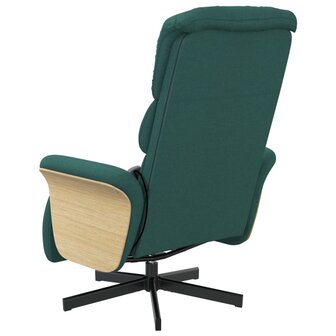 Massagestoel verstelbaar met voetensteun stof donkergroen 5