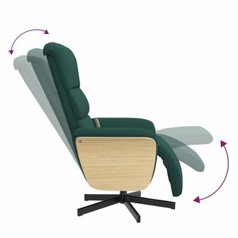 Massagestoel verstelbaar met voetensteun stof donkergroen 6