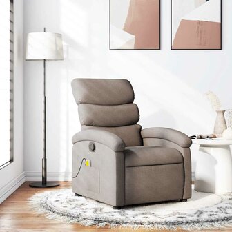 Massagestoel verstelbaar stof taupe 1