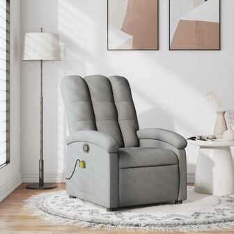 Massagestoel verstelbaar stof lichtgrijs 1