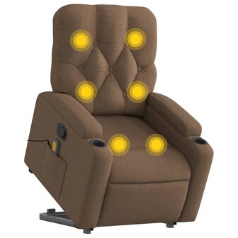 Sta-op-massagestoel verstelbaar stof bruin 3