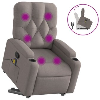 Sta-op-massagestoel verstelbaar stof taupe 2