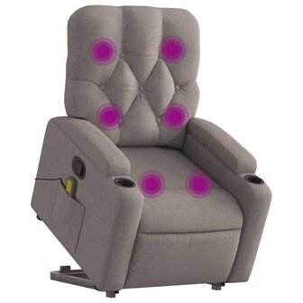 Sta-op-massagestoel verstelbaar stof taupe 3