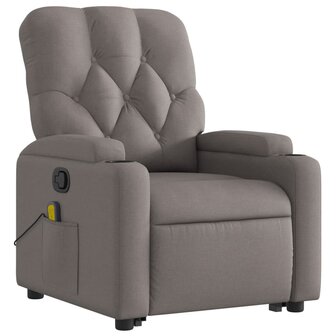 Sta-op-massagestoel verstelbaar stof taupe 4