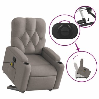 Sta-op-massagestoel verstelbaar stof taupe 6