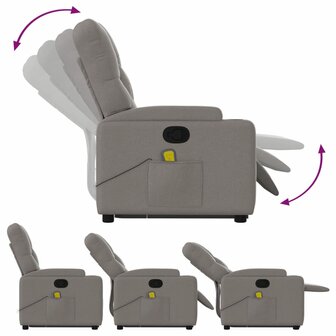 Sta-op-massagestoel verstelbaar stof taupe 7