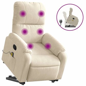 Sta-op-massagestoel verstelbaar microvezelstof beige 2