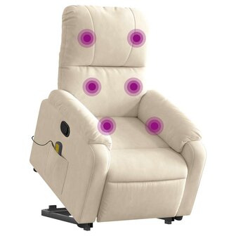 Sta-op-massagestoel verstelbaar microvezelstof beige 3