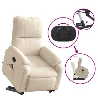 Sta-op-massagestoel verstelbaar microvezelstof beige 6