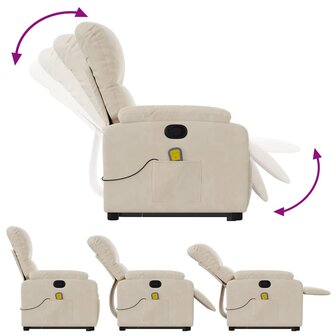 Sta-op-massagestoel verstelbaar microvezelstof beige 7